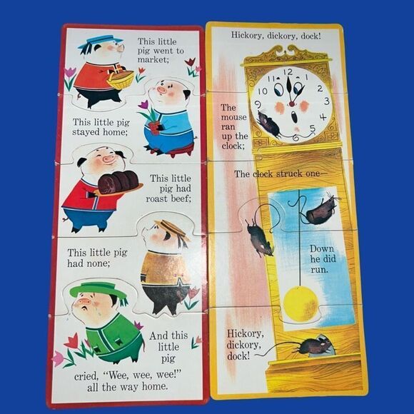 Vintage 1966 Whitman 4 Big And Easy Mother Goose 5-Piece Puzzles Western Pub Co. - Picture 2 of 6